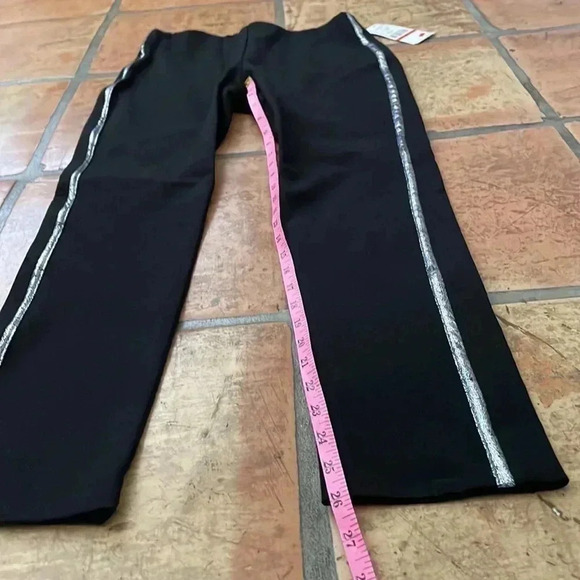 🔷 KAREN KANE NEW Tuxedo Black Silver Stripe Ankle Pant XS - Picture 5 of 10